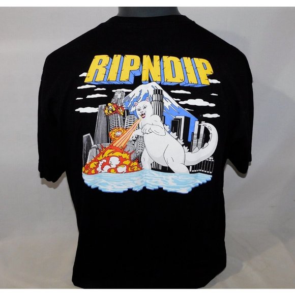 Ripndip Other - RipNDip mens XL NERMZILLA Catzilla Godzilla Cat T Shirt Lord Nermal
